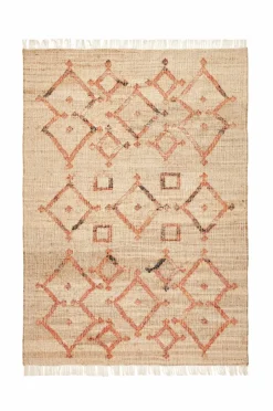 Sale La Redoute AM.PM Panaji jute tæppe Naturlig/rød