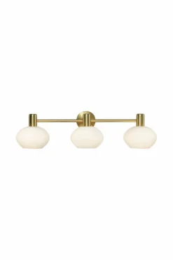 Best Aneta Lighting Badeværelseslampe Elba Mat messing/opal hvid