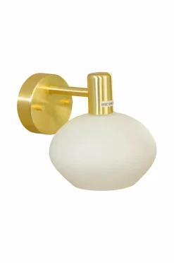 Aneta Lighting Badeværelseslampe Elba Mat messing/opal hvid