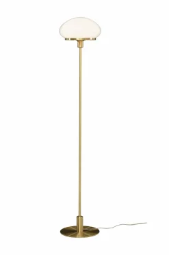 Sale Aneta Lighting Gulvlampe New August Mat messing/hvid