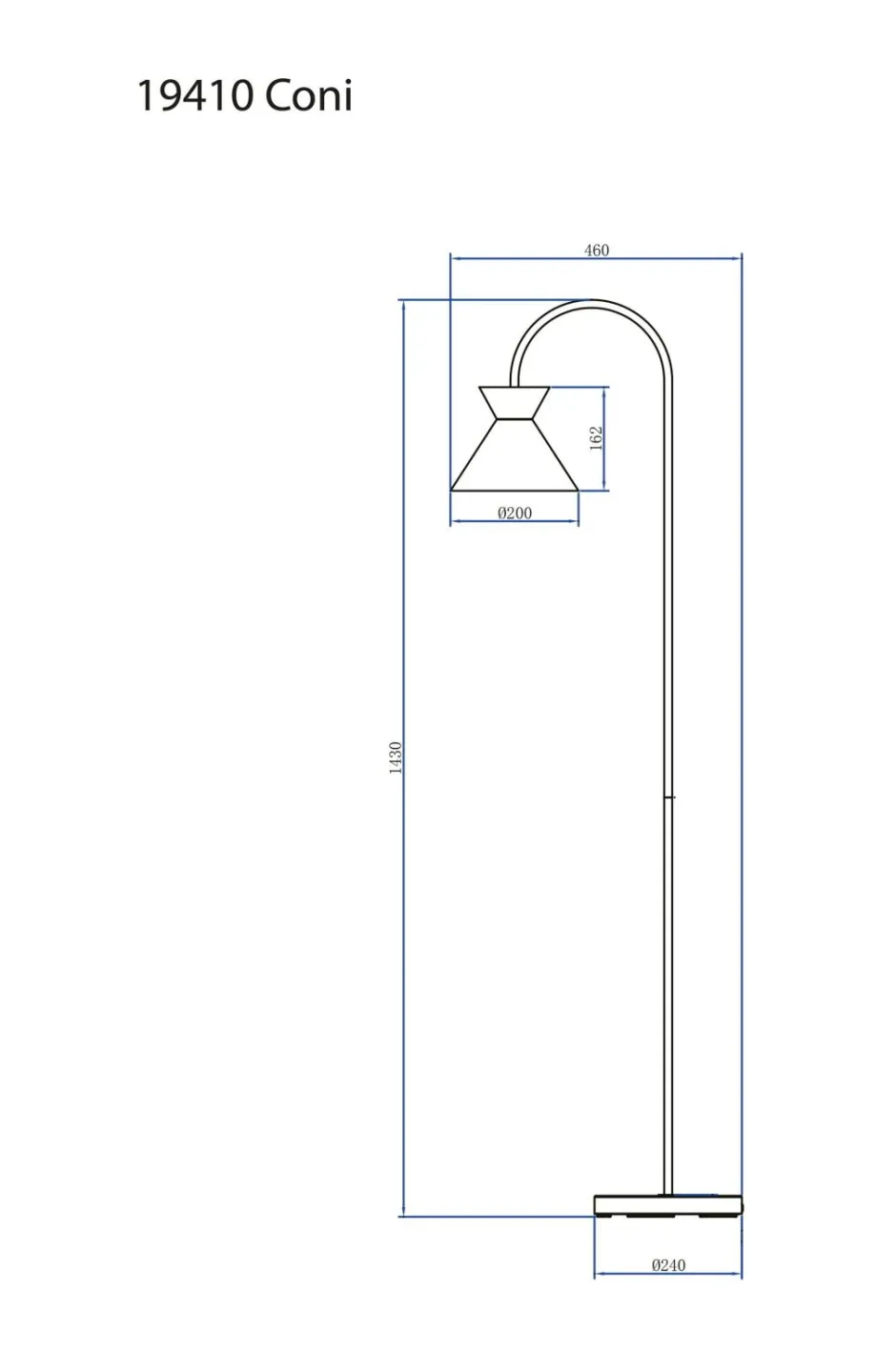 Best Aneta Lighting Gulvlampe Coni Sort