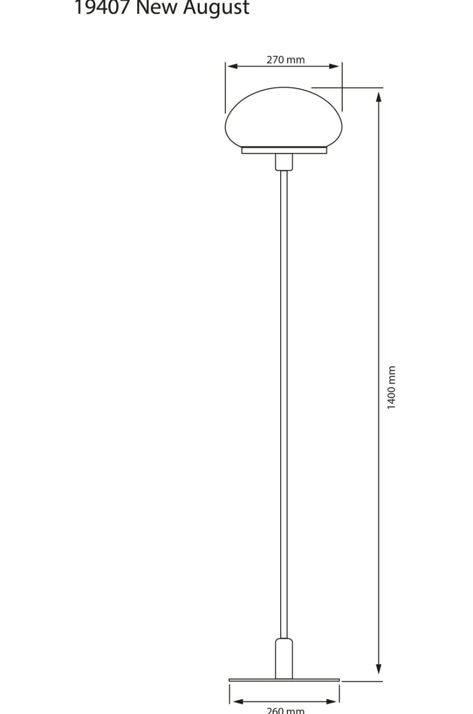 Aneta Lighting Gulvlampe New August Sort/hvid