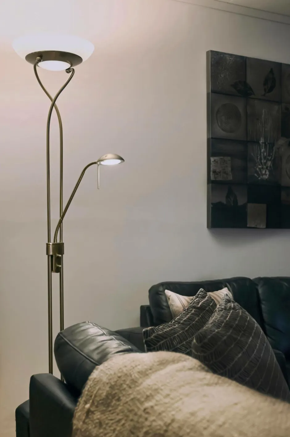Best Aneta Lighting Gulvlampe LED CANNES Antique brass