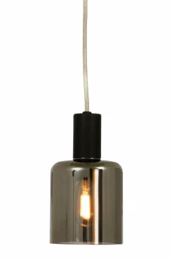 Best Aneta Lighting Pendel CYLINDER Sort/røggrå