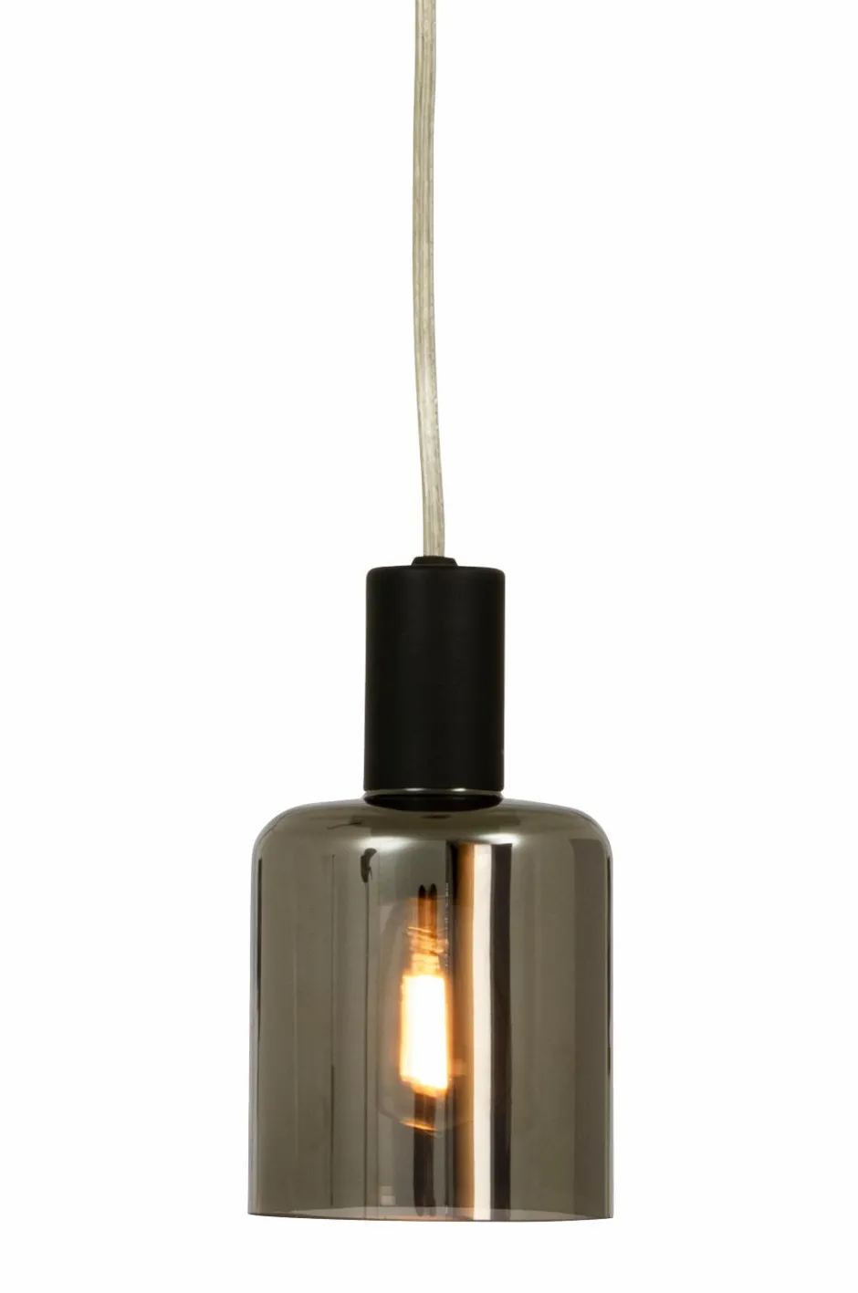 Best Aneta Lighting Pendel CYLINDER Sort/røggrå