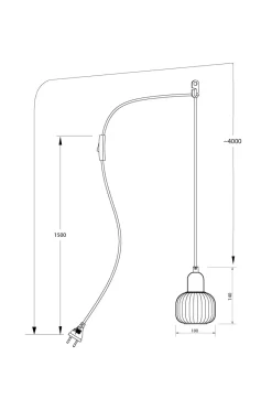 Aneta Lighting Pendel ELIN Sort/røggrå
