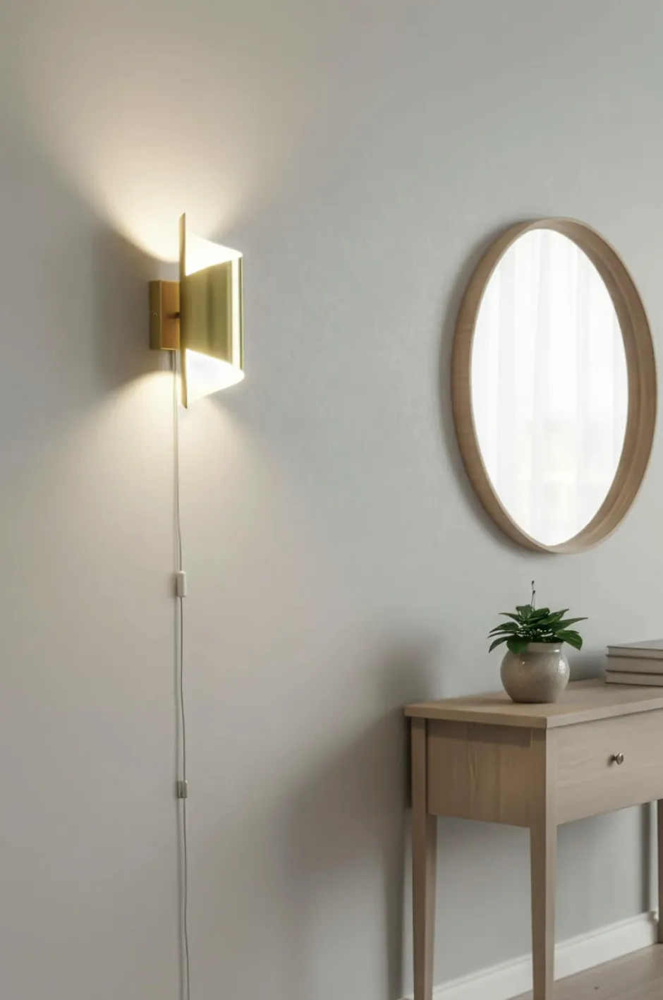 Best Aneta Lighting Væglampe Lucile mat messing/hvid