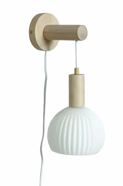 Best Aneta Lighting Væglampe Lapponia træ/hvid