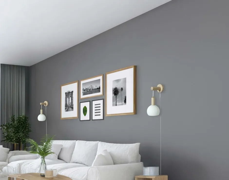 Best Aneta Lighting Væglampe Lapponia træ/hvid