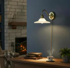 Discount Aneta Lighting Væglampe Silvia Antik messing
