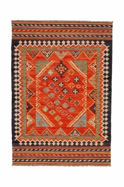 Best Bargi Woolcarpet Kilim Multi 205x300 cm Rød