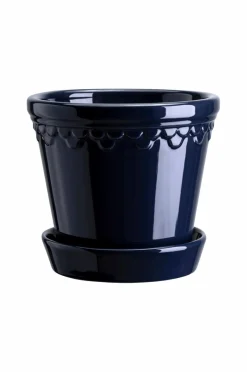 Best Bergs Potter Krukke med underskål Københavner GLAZED, diameter 25 cm Sapphire blue