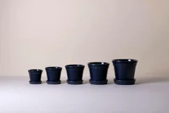 Best Bergs Potter Krukke med underskål Københavner GLAZED, diameter 21 cm Sapphire blue