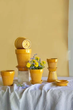 Discount Bergs Potter Simona Glazed, Ø 12 cm, sæt Bärnstensgul