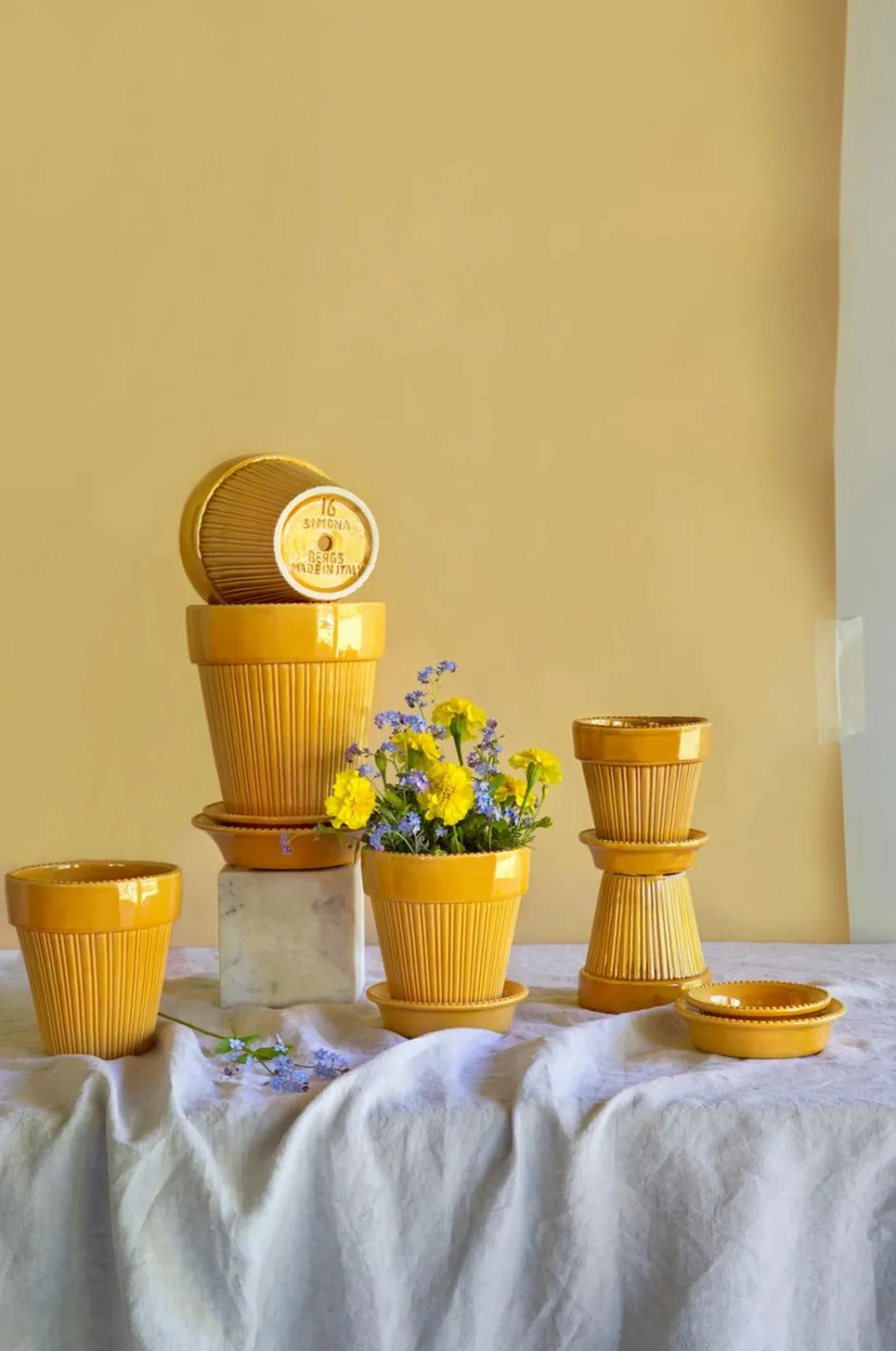 Discount Bergs Potter Simona Glazed, Ø 12 cm, sæt Bärnstensgul