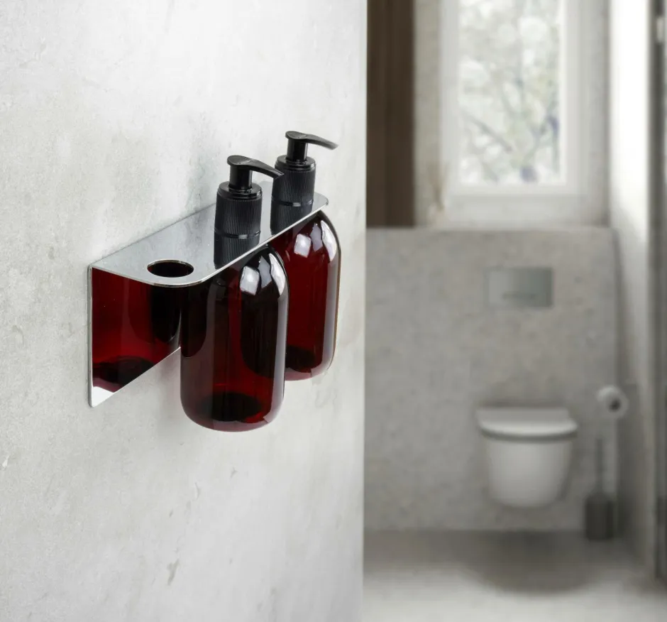Best Beslag Design Base - Sæbepumpeholder Triple Poleret krom
