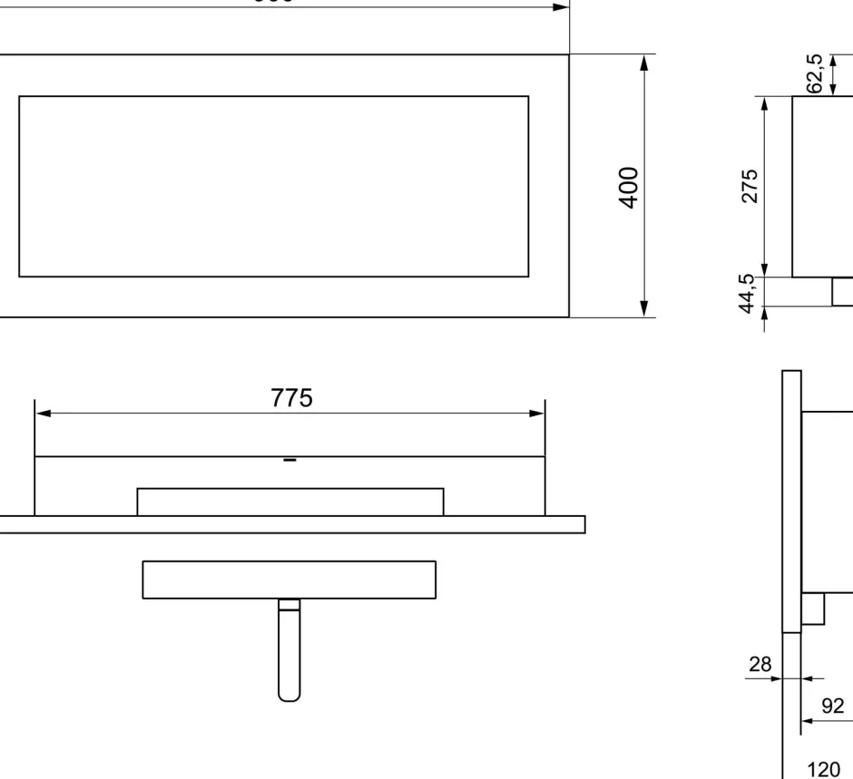 Biopejs Butikken Etanolkamin 90 cm Brun/kobber