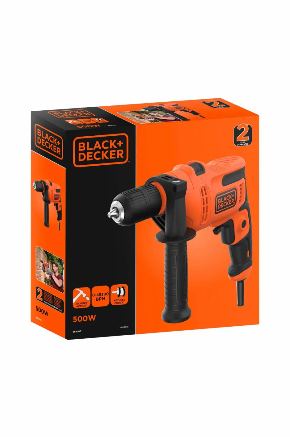 Clearance Black & Decker Slagboremaskine 500w No color