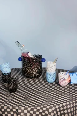Outlet Byon Vase/vin køler Messy højde 26,5 cm Sort/blå