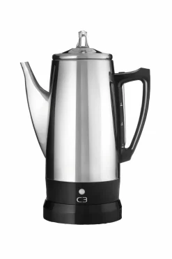 New C3 Perkolatorbrygger Rustfri stål 6 kopper