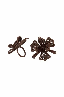 Hot Chamois Servietring Flower 2 stk Chokoladebrun