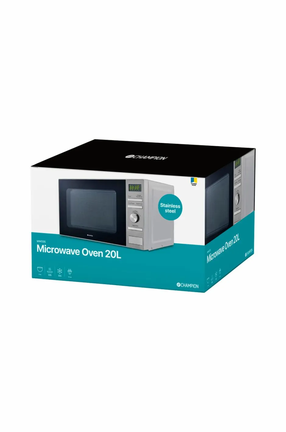 Discount Champion Nordic Mikrobølgeovn 20 liter 700W, Rustfri