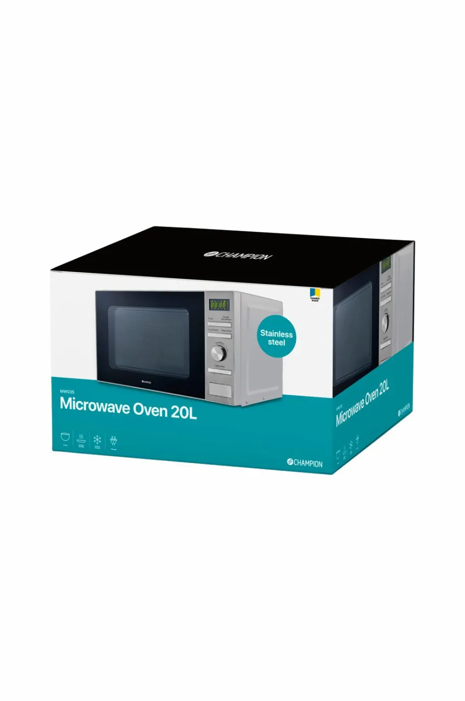 Discount Champion Nordic Mikrobølgeovn 20 liter 700W, Rustfri