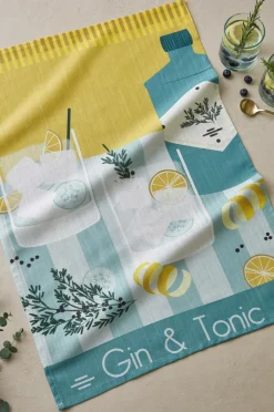 Sale Coucke Køkkenhåndklæde Gin & Tonic 50x75 cm Turqouie