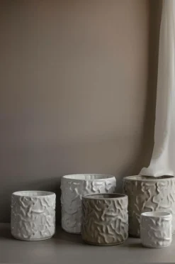 DBKD Krukke Swoon Lille højde 16 cm Skinnende hvid