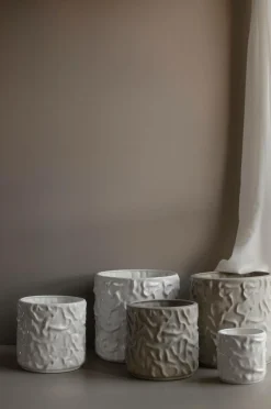 DBKD Krukke Swoon Stor højde 32 cm Skinnende hvid