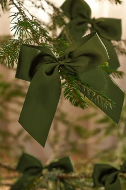 Clearance Ellos Home Bånd Satin Bow 4-pak Mørkegrøn