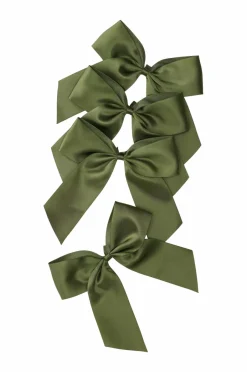 Clearance Ellos Home Bånd Satin Bow 4-pak Mørkegrøn
