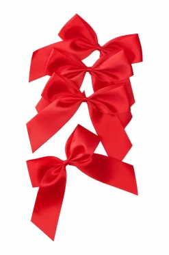 Best Ellos Home Bånd Satin Bow 4-pak Rød
