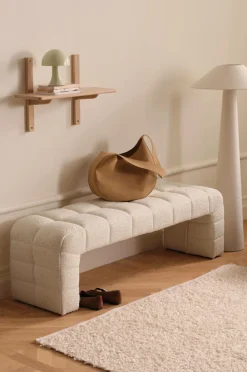 Clearance Ellos Home Bænk Fanita Cremehvid