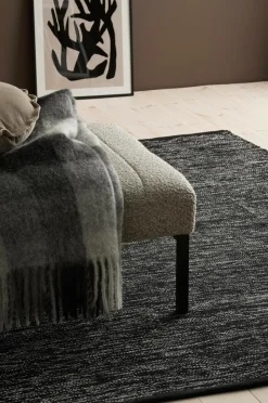 Outlet Ellos Home Bomuldstæppe Narvik Sort/hvid melange
