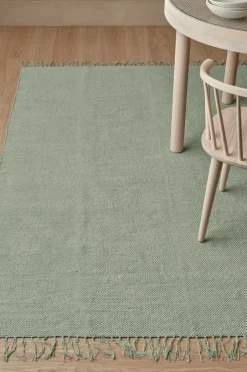 New Ellos Home Bomuldstæppe Flora Lysegrøn