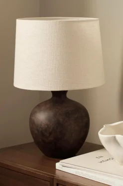 Clearance Ellos Home Bordlampe Erika Antique Black/ Nature Linen