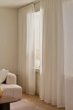 Best Ellos Home CLEO skræddersyet linnedgardin Naturlig hvid
