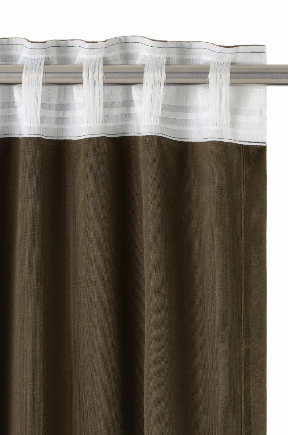 Sale Ellos Home DEMI skræddersyet fløjlsgardin Khaki