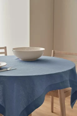 Outlet Ellos Home Dug Malva i 100% hør 140x140 cm Antikblå