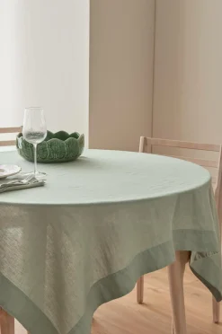 Best Ellos Home Dug Malva i 100% hør 140x140 cm Grøn