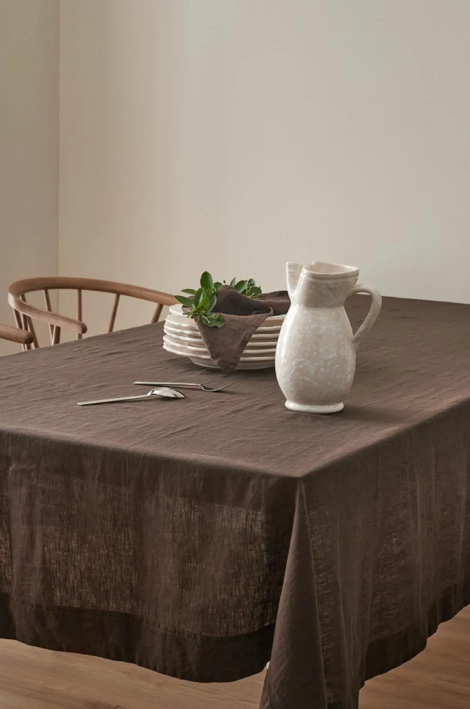 Outlet Ellos Home Dug Malva i 100% hør Brun