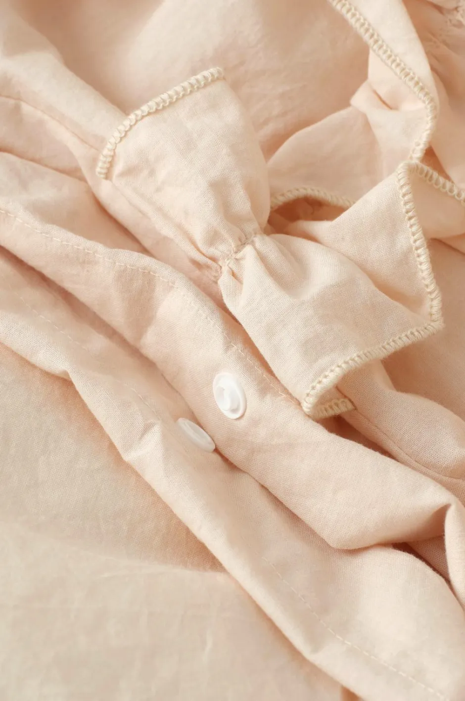 Sale Ellos Home Dynebetræk Juliette Curve Frill i vasket bomuld 2 dele Lys hot pink