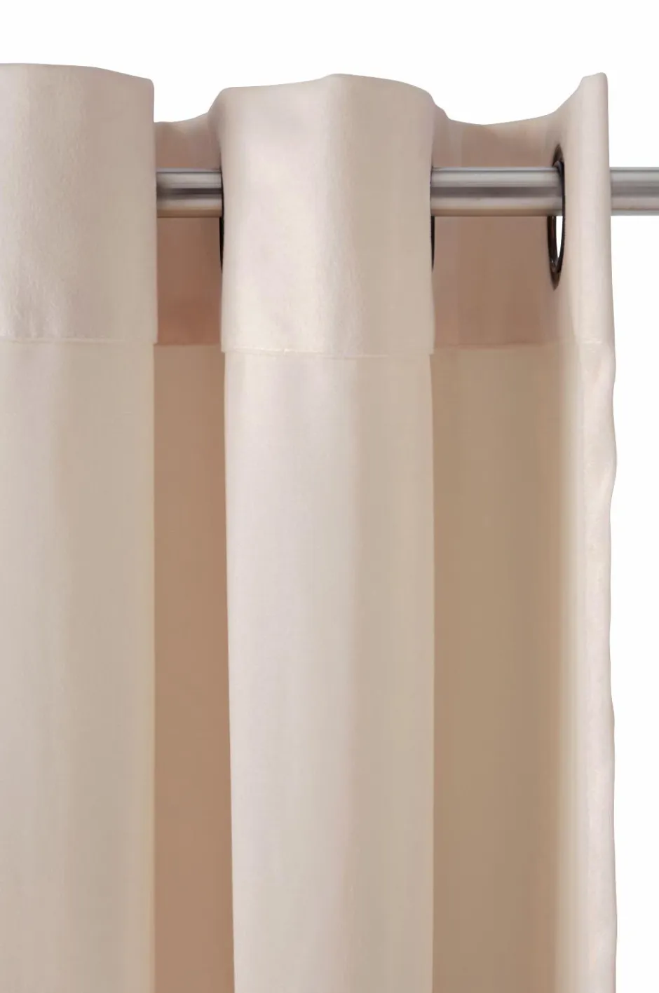 Clearance Ellos Home Gardinlængde med sejlringe Nora i velour, 2-pak BEIGE