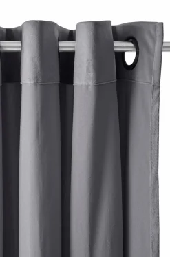 New Ellos Home Gardinlængde med sejlringe Nora i velour, 2-pak Grå