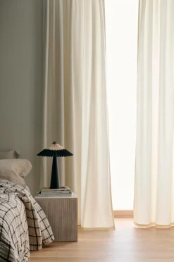 Sale Ellos Home Gardinlængde med multibånd Nora i velour, 2-pak Mat hvid hvid
