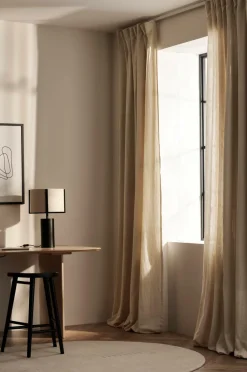 Discount Ellos Home Gardinlængde med rynkebånd Beata, 2-pak Lærredsbeige