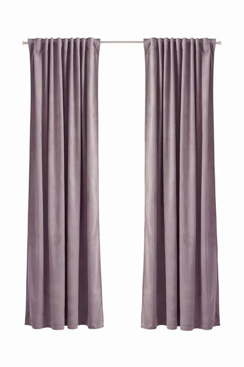 Clearance Ellos Home Gardinlængde med multibånd Nora i velour, 2-pak Purple
