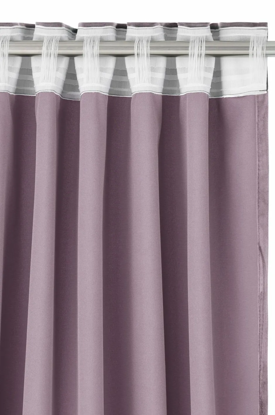 Clearance Ellos Home Gardinlængde med multibånd Nora i velour, 2-pak Purple
