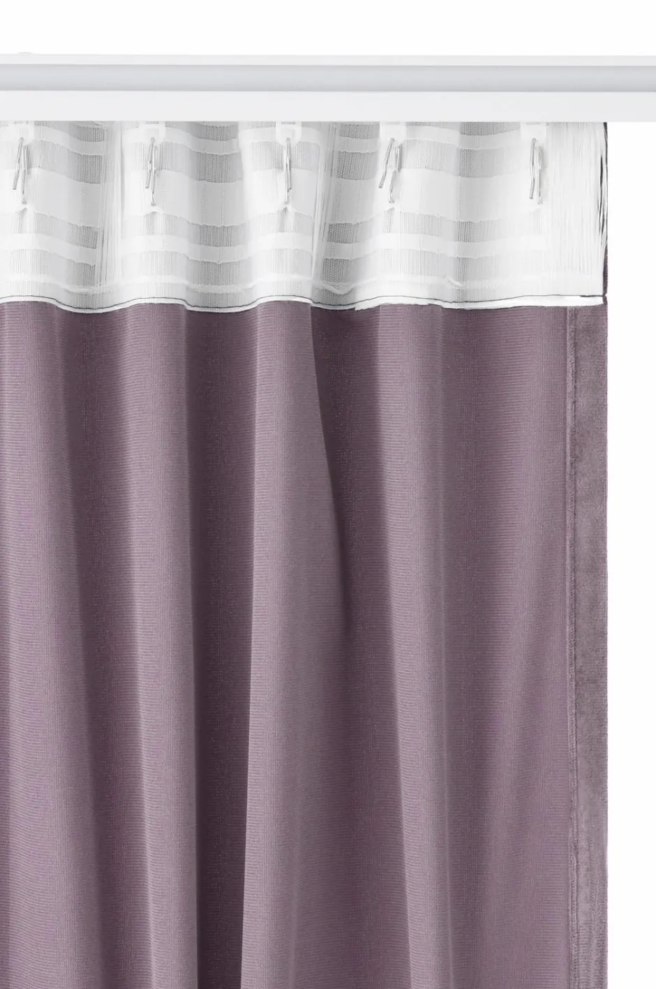 Clearance Ellos Home Gardinlængde med multibånd Nora i velour, 2-pak Purple